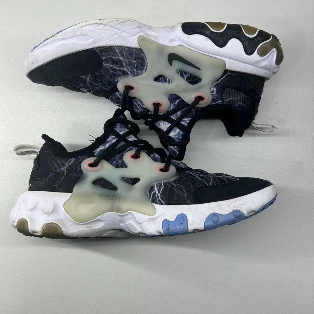 Nike React Presto Sneakers Youth Sz 6Y,‎ Women's Size 7.5 Black/Blue BQ4002-008